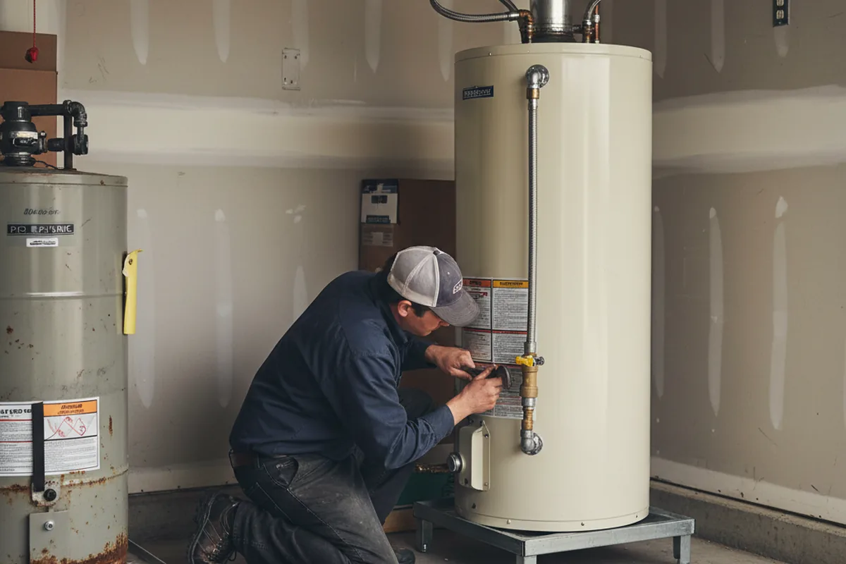 Water heater and shutoff valve replacement in Pilgrim